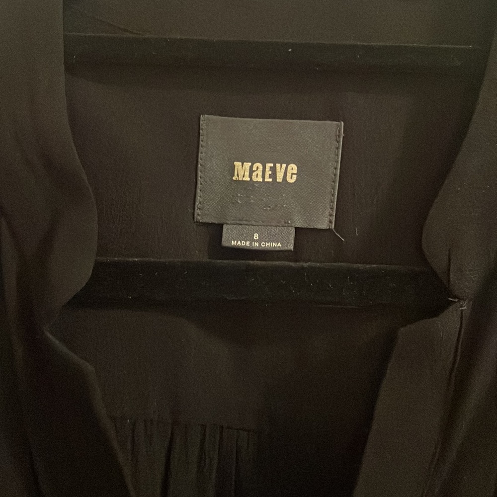 Anthropologie Maeve Black Shirt Dress with pockets - Picture 8 of 8